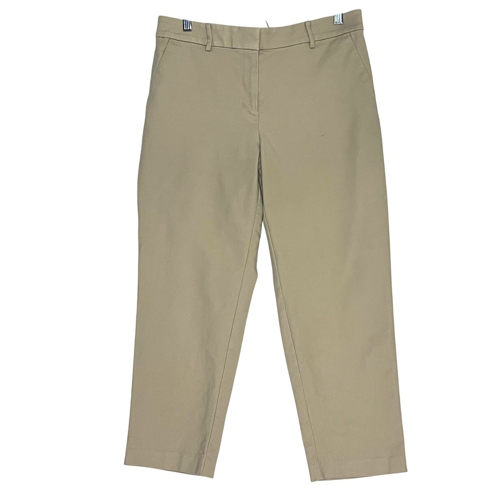 LOFT Khaki Tan Cropped Ankle Pants Riviera Slim Curvy Womens 10 Workwear Neutral